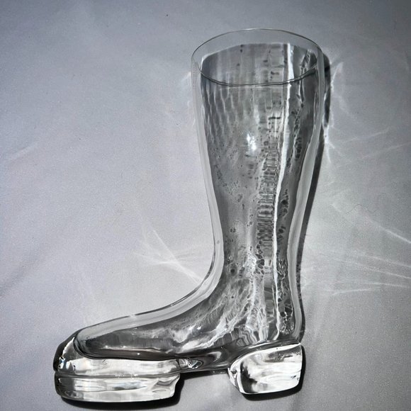 Vintage Das Boot Clear Glass Riding Boot Decorative Glass 6.5" - Picture 2 of 4